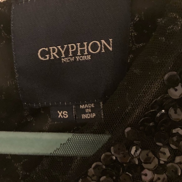 Gryphon Black Sequin Mesh Top - XS - Picture 3 of 3